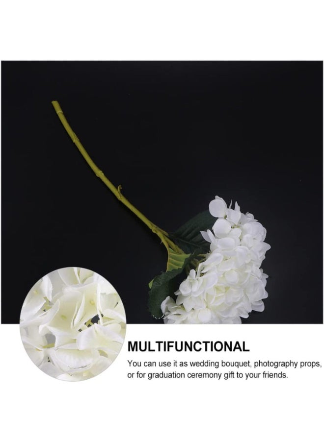 SRLIWHITE 4PCS Artificial Hydrangea Flowers,  Realistic Silk Bouquet, 2 White and 2 Blue for Wedding Centerpieces, Home and Indoor Outdoor Decoration（46cm） - Image 3